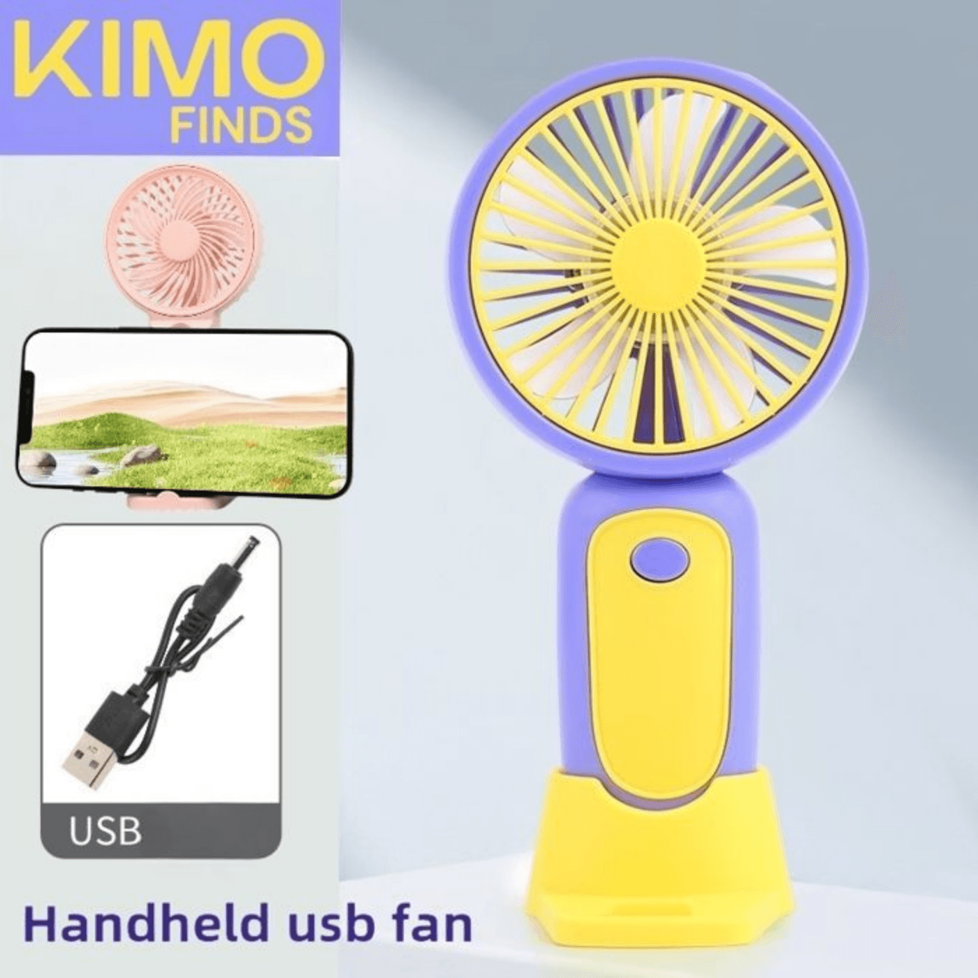 Mini Ventilateur Rechargeable USB avec Support Téléphone