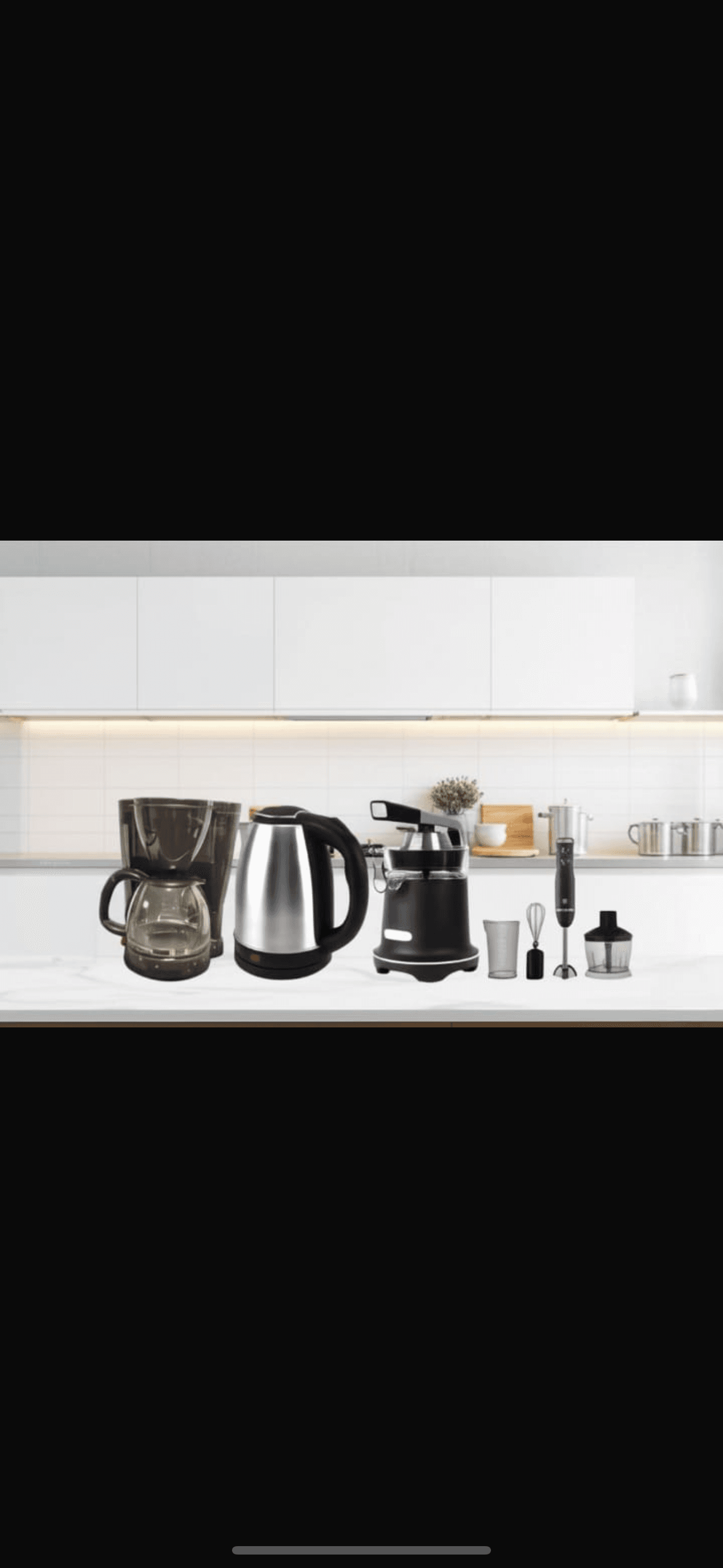 Pack indispensable petit dej/ Bouilloire électrique - Inox - 2L - 1500W -cafetière Cafetière Électrique avec Système de Filtre 12/15 tasse 750W Et Mixeur Plongeant -Hand blender et Presse agrume électrique avec poigne 0,3L 350W