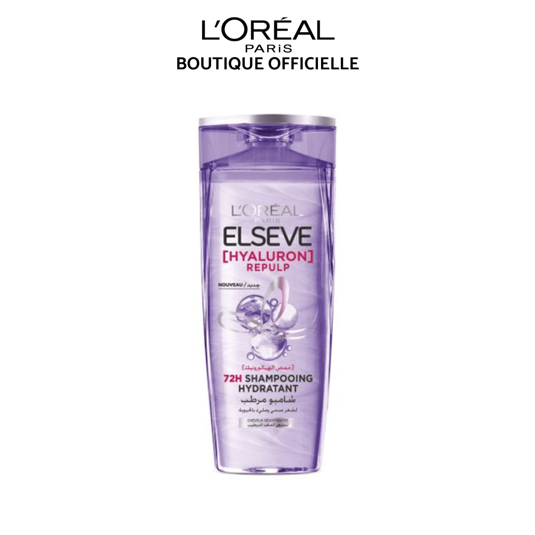 Shampooing Elsève Hyaluron Repulp à lacide hyaluronique pour cheveux déshydratés et en manque de vitalité - 600 ml - LOréal Paris