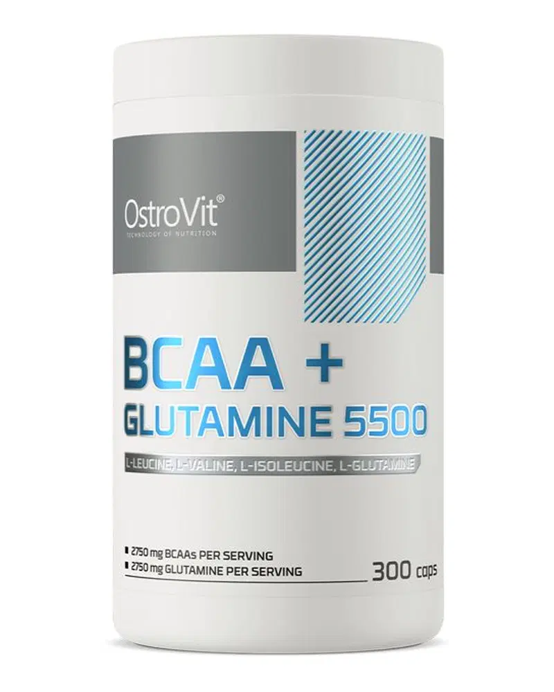 BCAA + Glutamine 5500 mg 300 Caps - Endurance, Récupération & Muscle