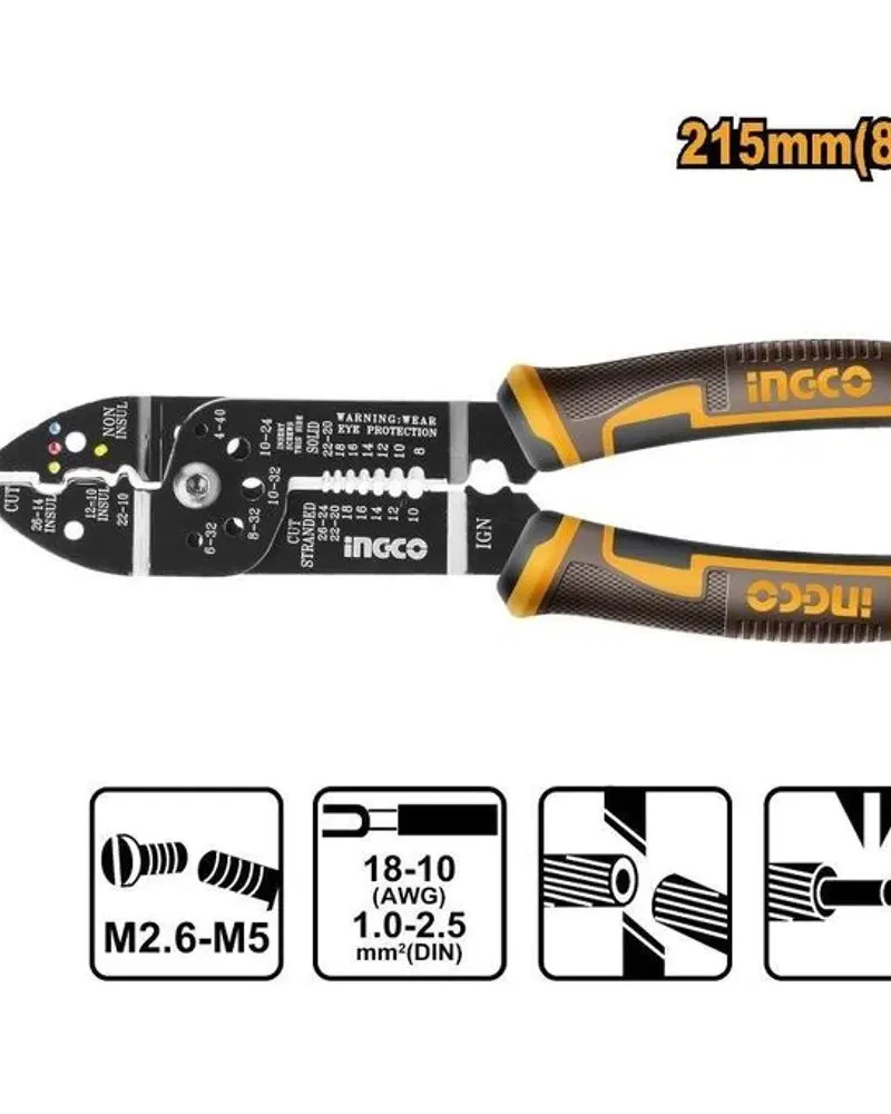 Pince a denuder HWSP851 8,5"/215 mm avec bord tranchant