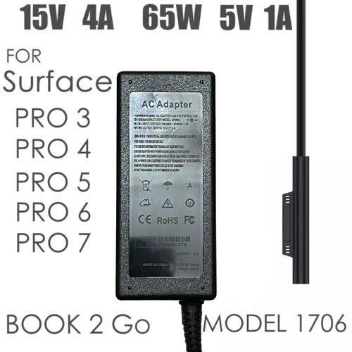 Adaptateur Secteur et Chargeur Rapide,15v 4a 65 W, pour Microsoft Surface Book Pro:3/4/5/6/7