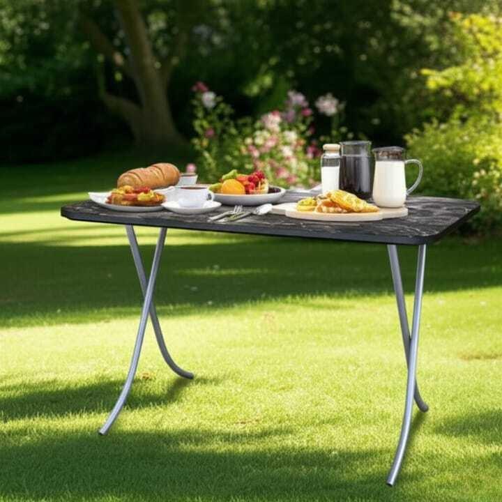 Table pliante GM au design marbre noir – Élégance moderne 70/120m