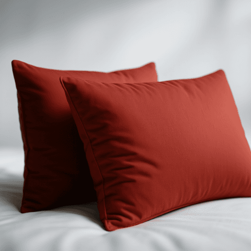 2 Taies d'oreiller Uni Orange Doux & Antiallergique 50x70cm