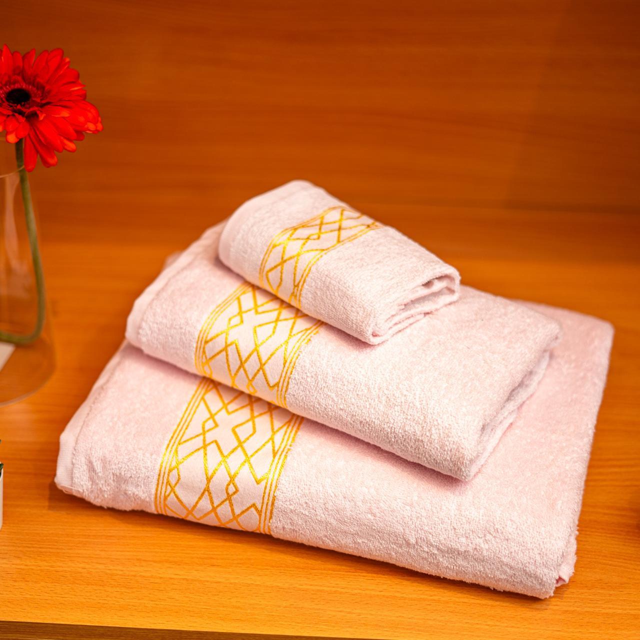 Malaga pack 3 serviettes de bain rose bebe