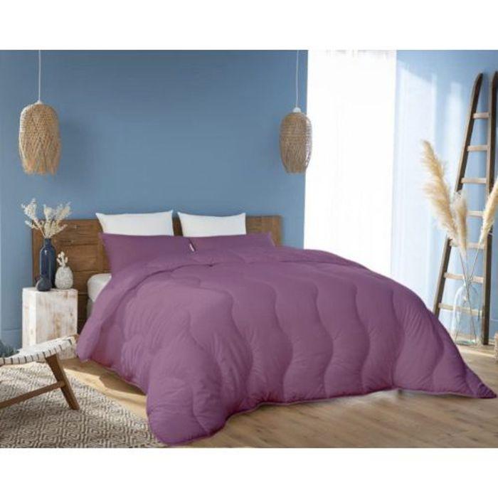 Couette Violet Microfibre (2 Places) 220x240 cm + 2 Taies d’Oreiller Offerts