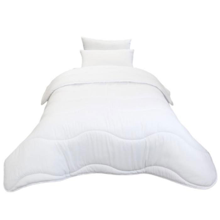 Couette Blanche Microfibre - 160x220 cm - 1 Place // Chaud (C°++) & Antiallergique