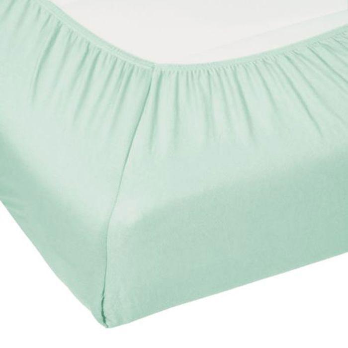 Drap Housse - 160x200 cm - Vert - Antiallergique - Lavable en machine