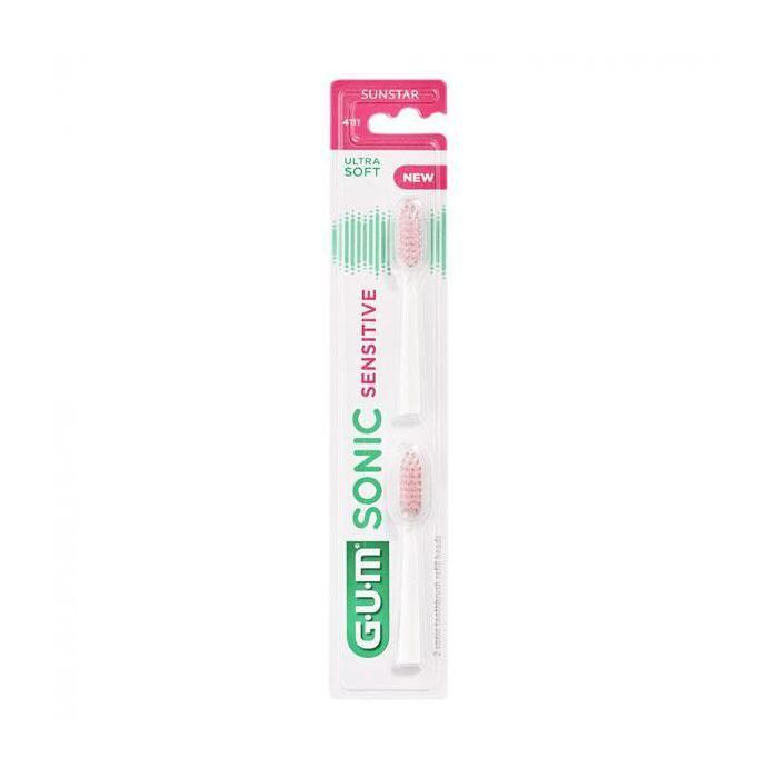 Gum Brosse à Dents Electrique N°4111 Sonic Sensitive Recharge Ultra Soft 2 Unités