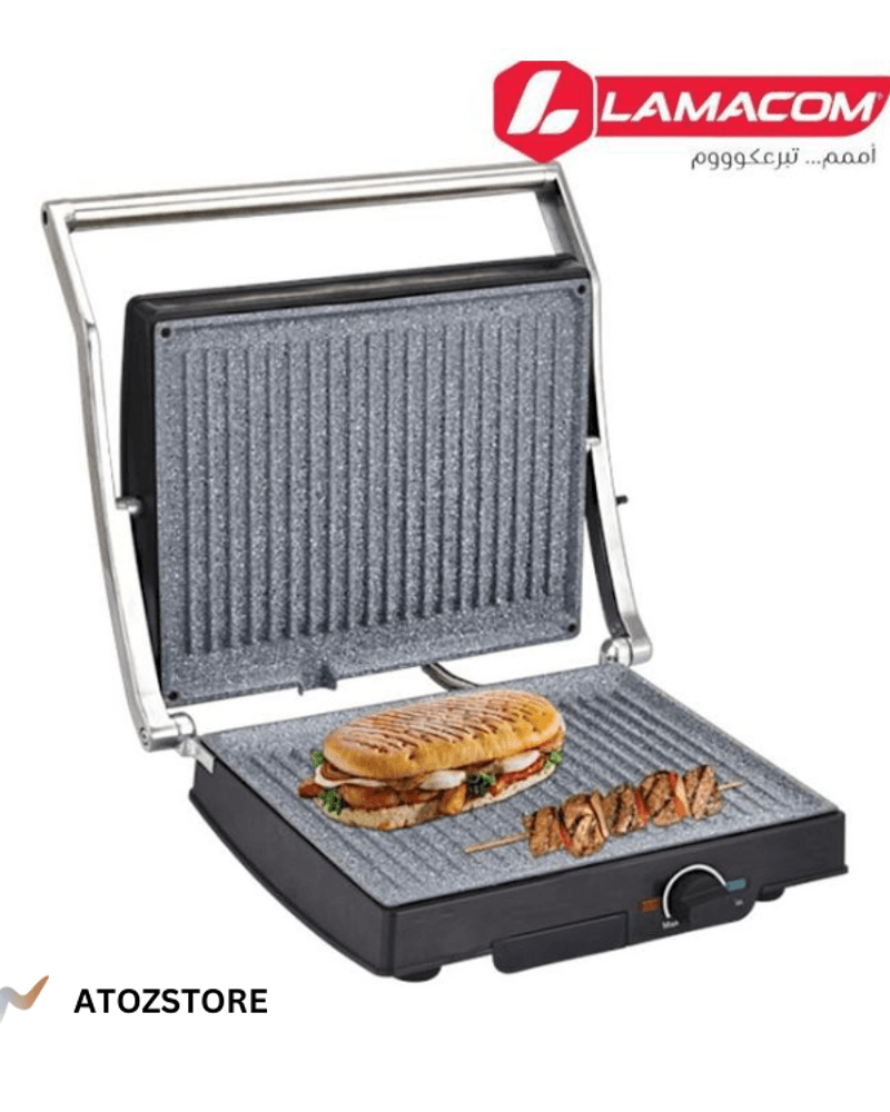Grill à Panini en Granit Grand Modèle Multifonctionnel avec Thermostat Réglable