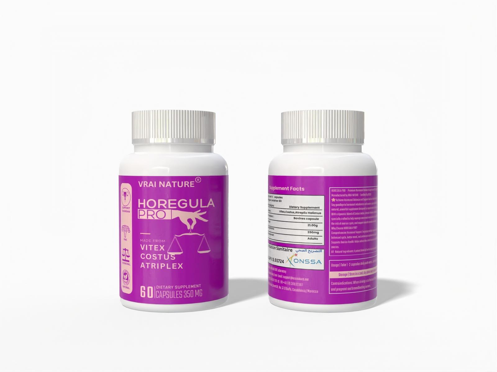 HOREGULA PRO – Complément Premium pour l'équilibre Hormonal 60 Capsules | 350 mg