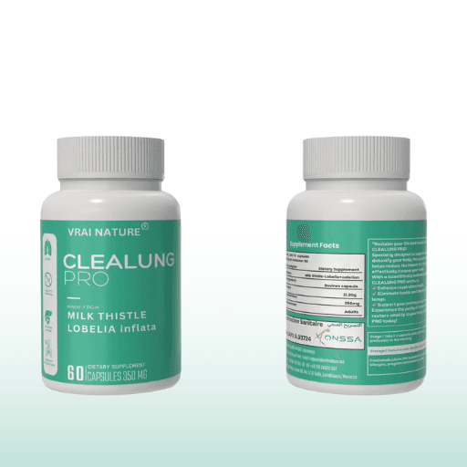 CLEALUNG PRO – Nettoyage des Poumons et Soutien au Sevrage avec Valériane, Chardon-Marie et Lobélie