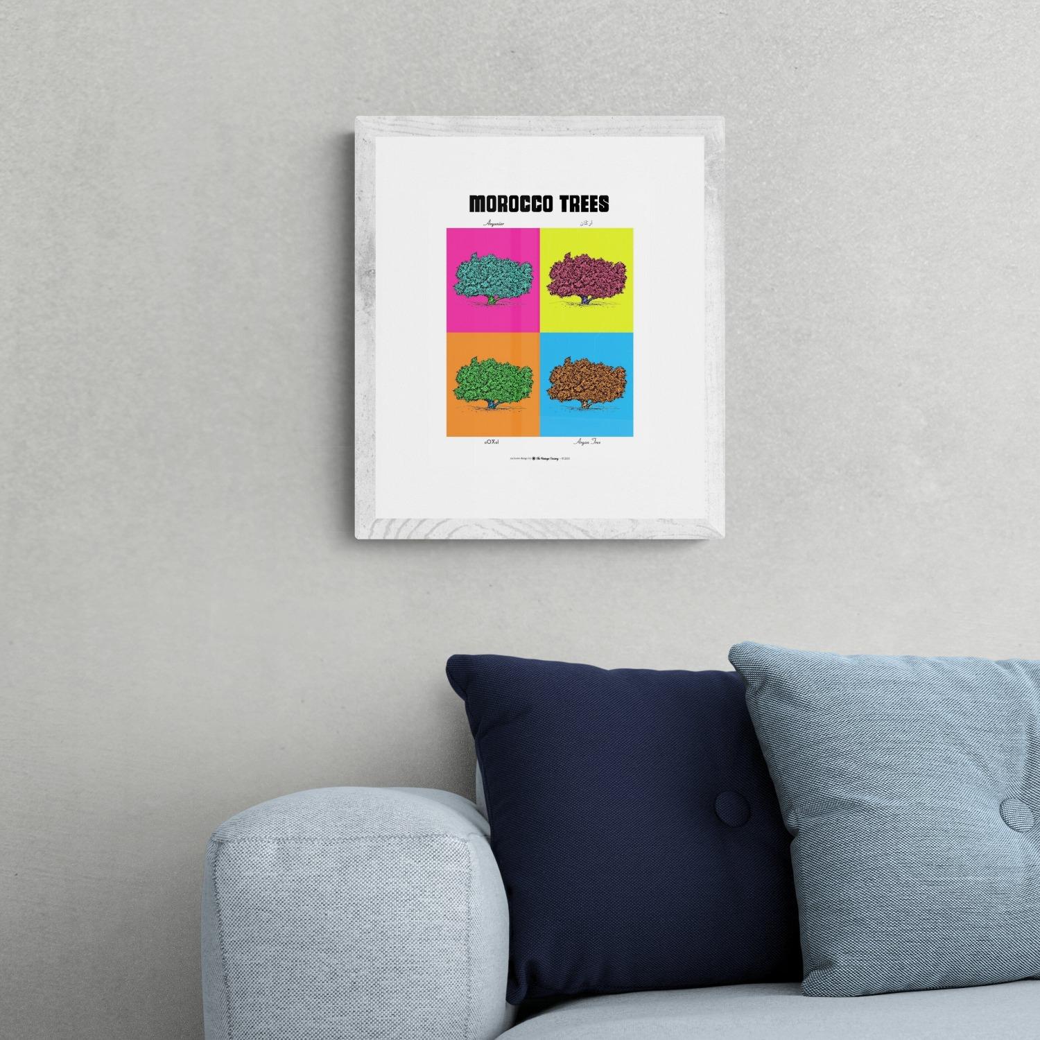 Affiche planche botanique ARGANIER version POP