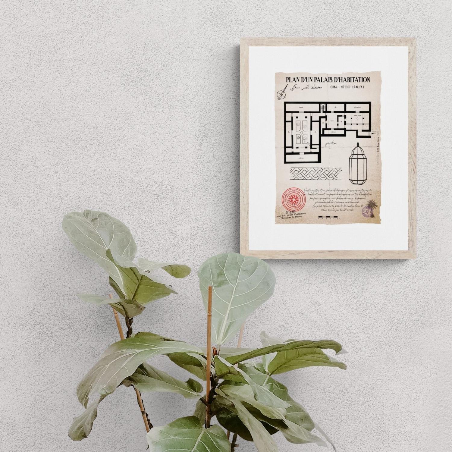 Affiche du plan d'un Palais d'habitation