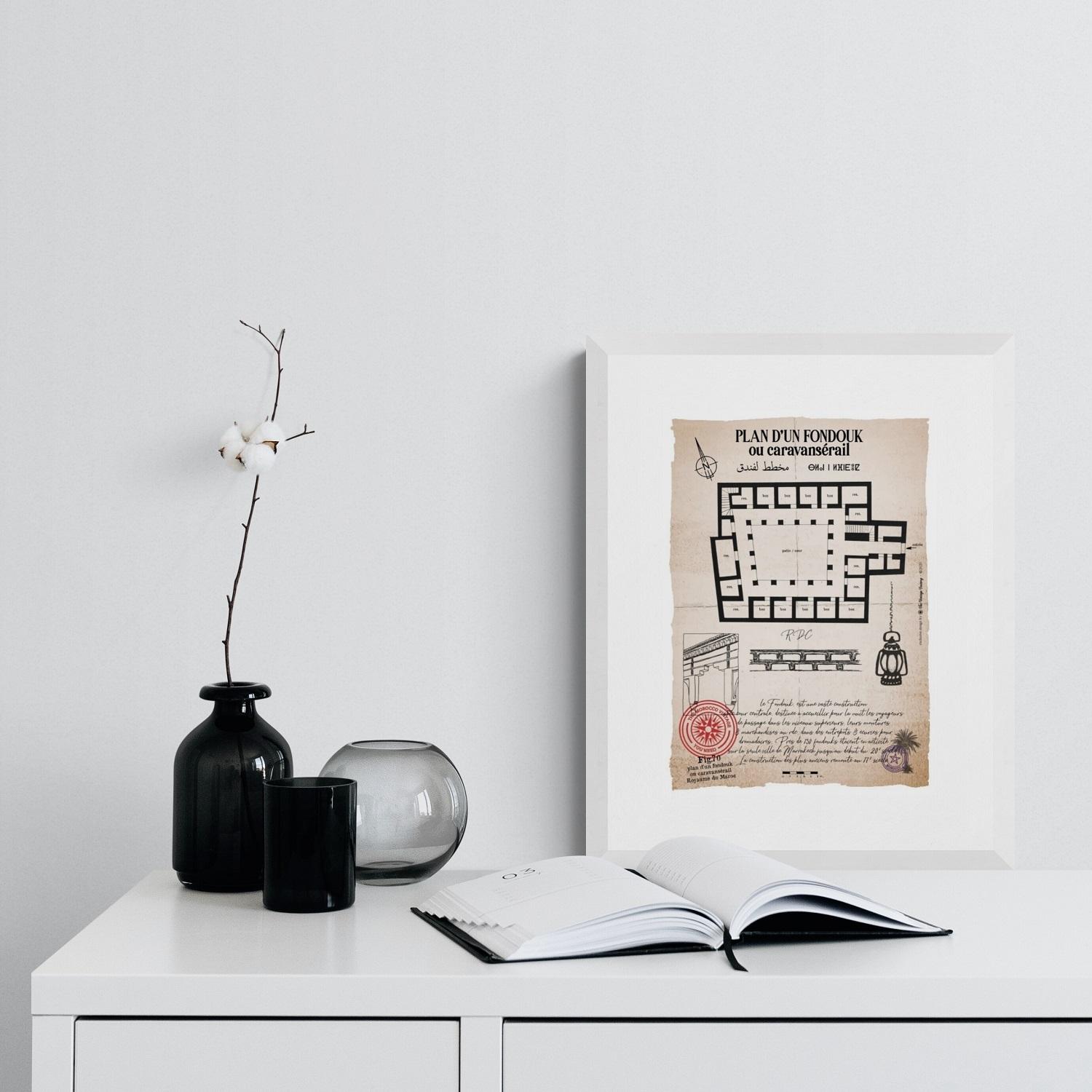 Affiche du plan d'un Fondouk