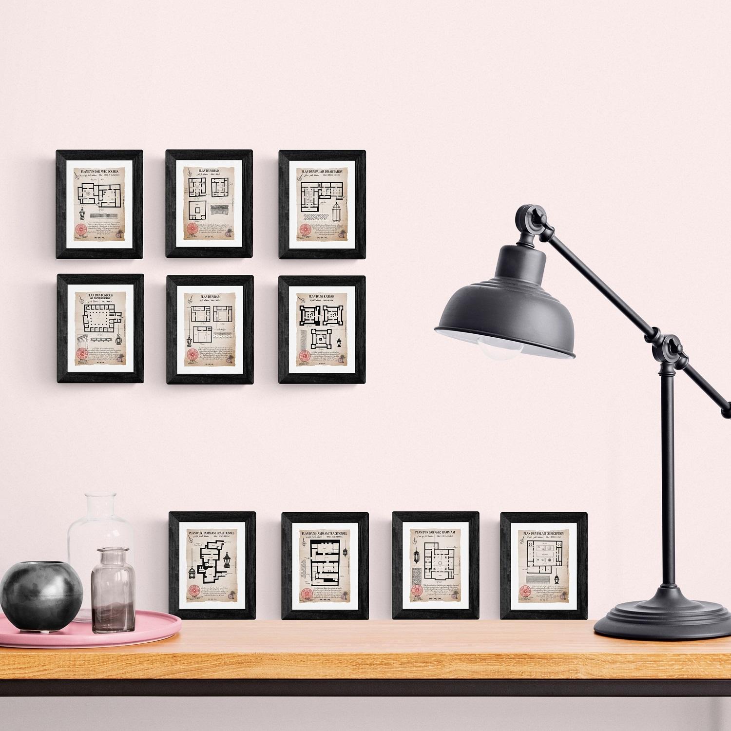 Lot de 10 cartes postales des plans architecture du Maroc