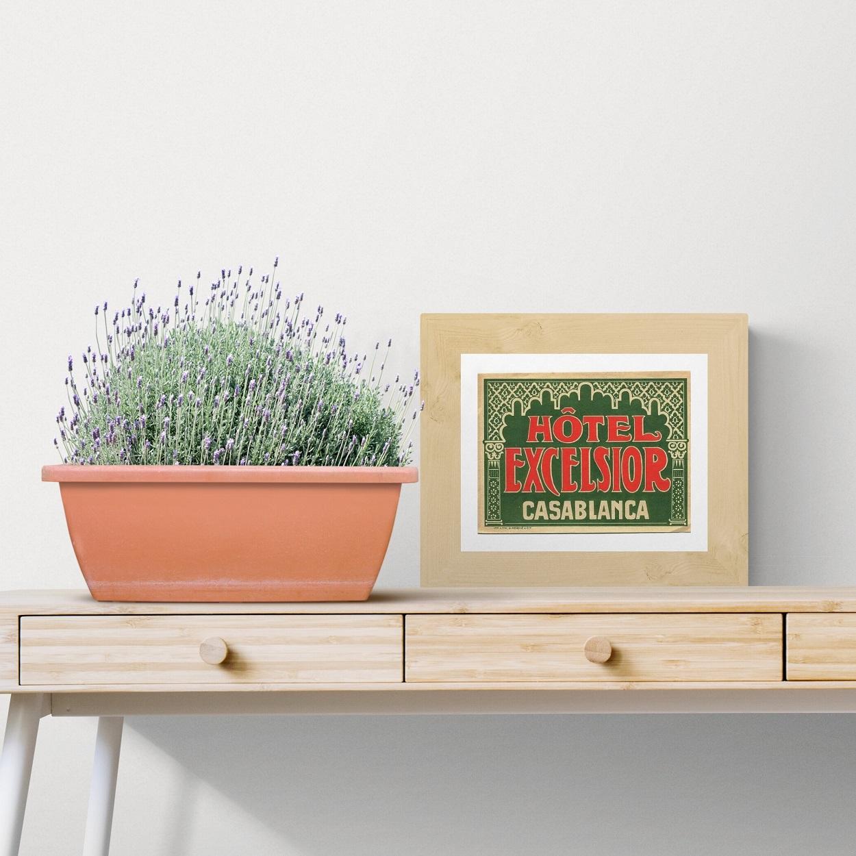 Affiche publicitaire vintage "Hôtel Excelsior Casablanca" - reproduction