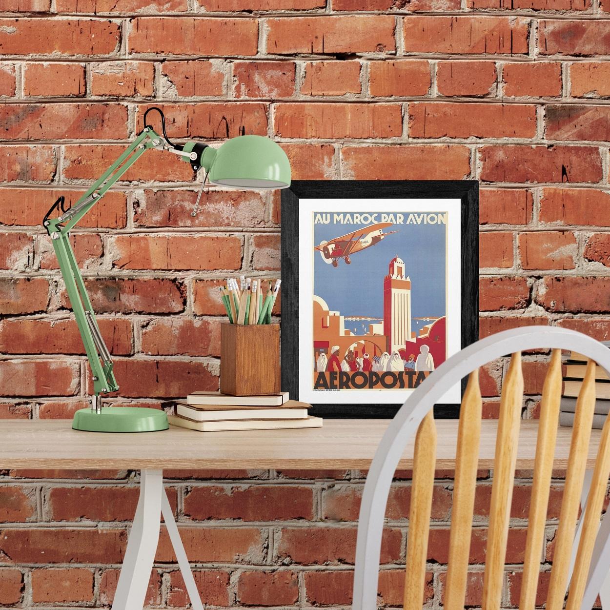 Affiche publicitaire vintage "Le Maroc par avion Aéropostale" - reproduction