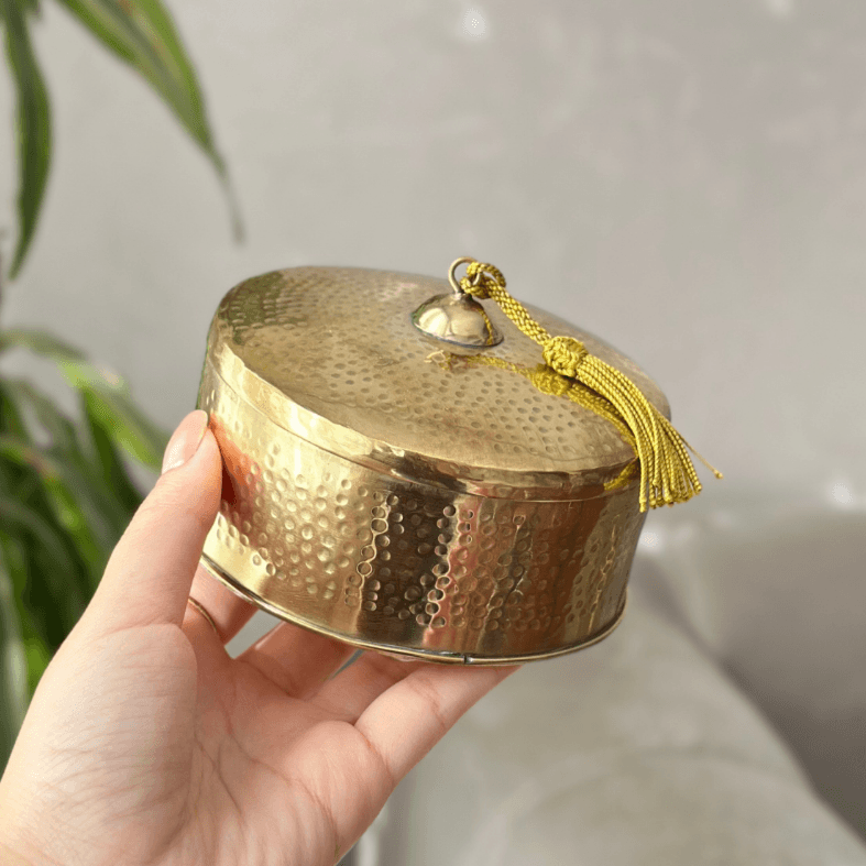 Boîte de rangement en laiton