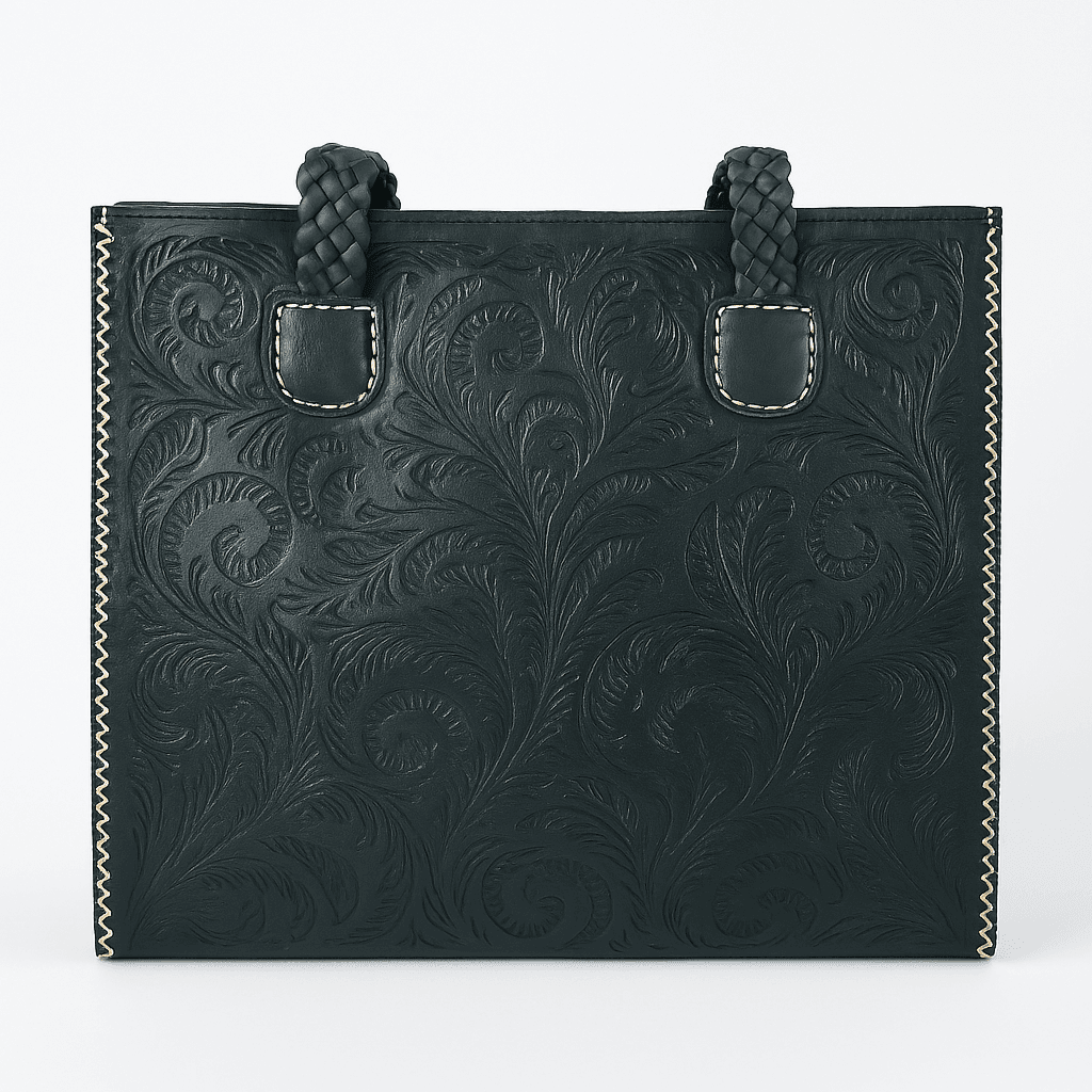 Sac à main en cuir noir - Design marocain classique