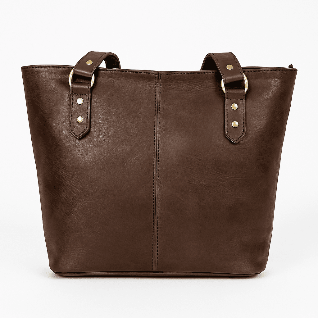 Fourre-tout élégant en cuir marron - Sophistication artisanale