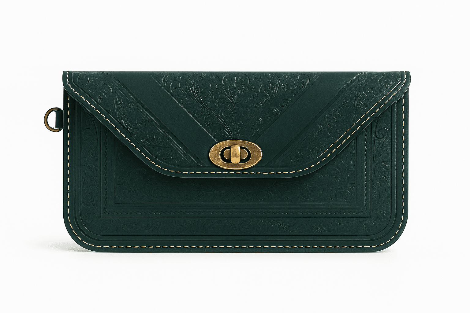 Sac à bandoulière en cuir vert – pochette marocaine artisanale