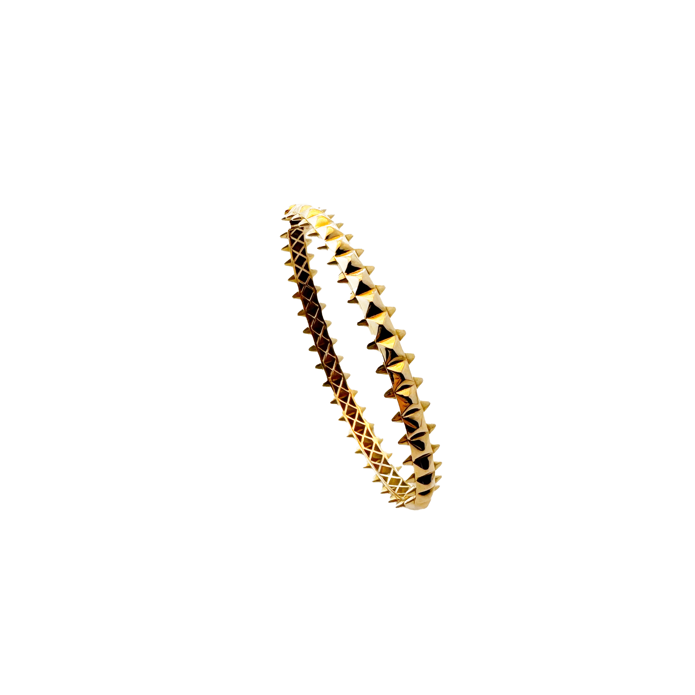 Bracelet Jonc Or Rose 18K – Design Clous Audacieux, Style Rock-Chic Tendance.