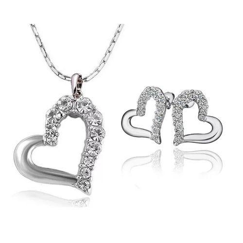 Parure De Bijoux Forme Cœur Inoxydable