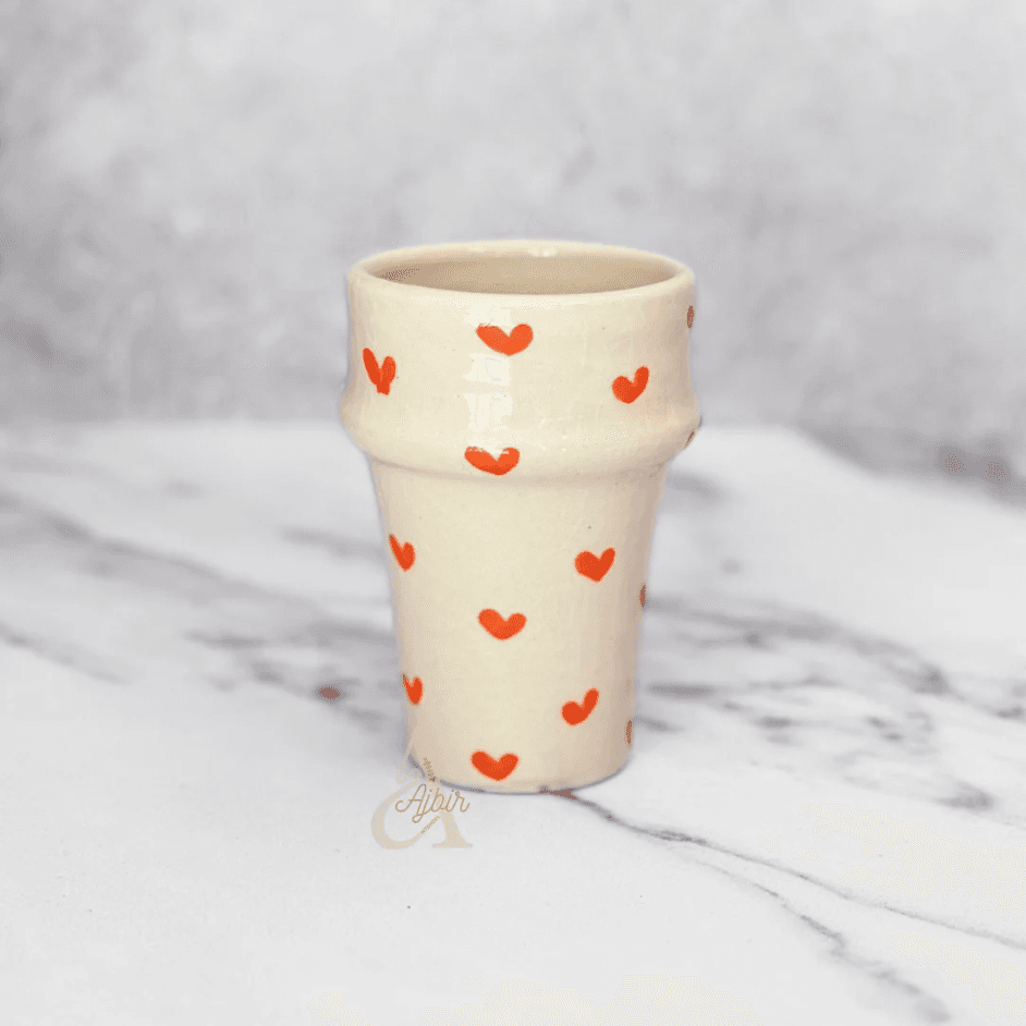 Verre Tayri Beldi Cœur Orange