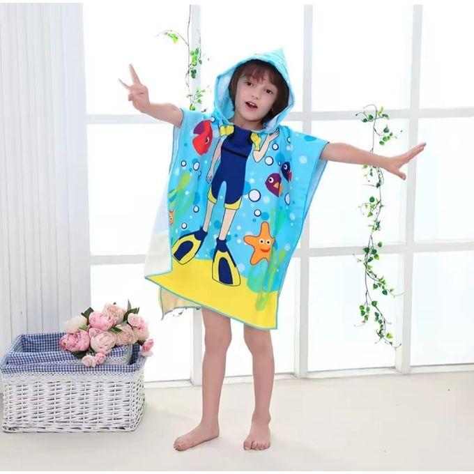 Serviette à Capuche Enfant Plongeur – Ultra Douce & Absorbante – 3 à 10 Ans