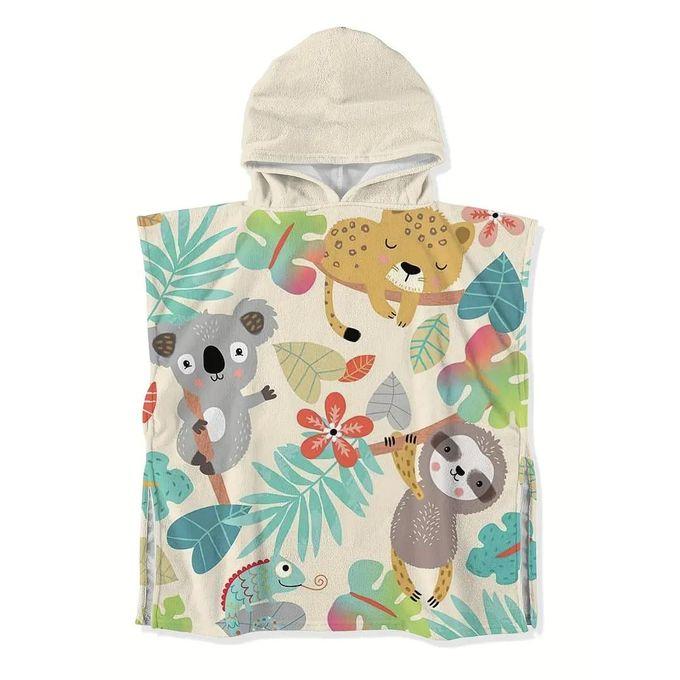Serviette à Capuche Enfant – Animaux de la Forêt – Ultra Douce & Légère – 3 à 10 Ans