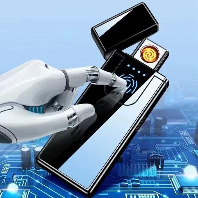 Briquet électrique tactile,Rechargeable par Usb,allumage Double face,coupe-vent,Ultra-fin,outil pour fumer