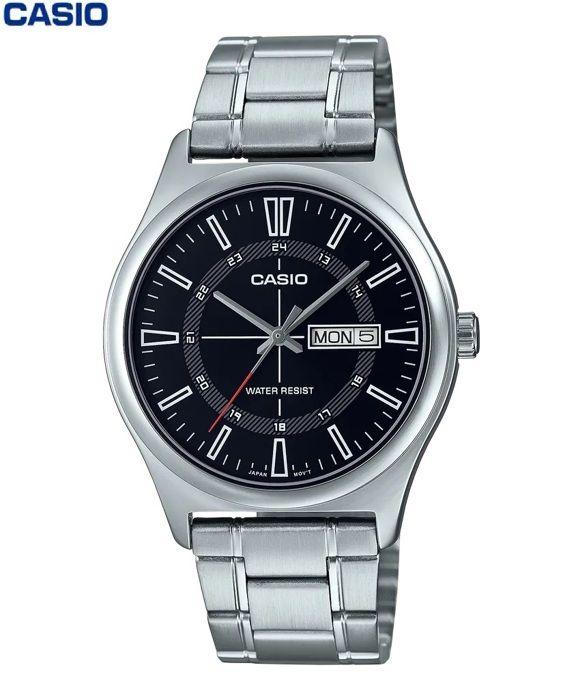 Montre Homme Analogique Cadran noir inoxydable date jour-mtp-v006d-1cudf