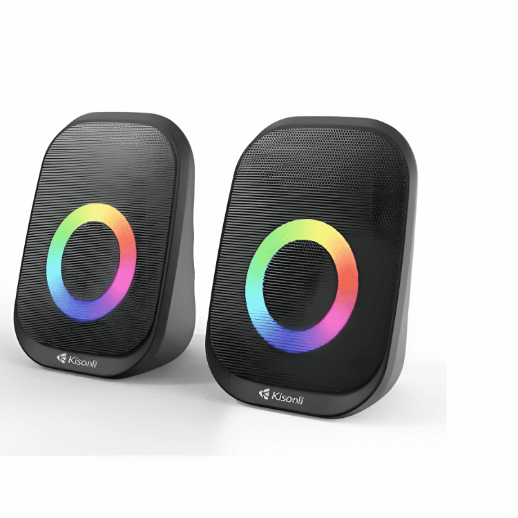 Enceintes USB X7 Noires avec Éclairage LED RGB