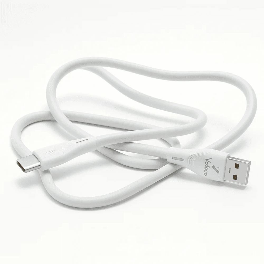 Câble de Charge Rapide Velano VC-07 Blanc – USB-A vers Type-C, 30W / 5A, Transfert Rapide, Matériaux Renforcés