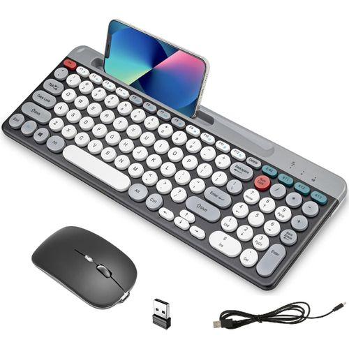 Ensemble de Souris Clavier azerty et Arabe sans Fil Confortable à 4 Canaux Rechargeable Anti-poussière