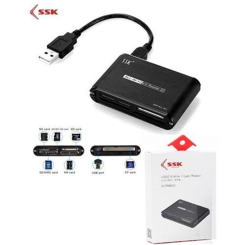 SSK Lecteur de carte mémoire USB 2.0 SCRM025 All In 1 Card Reader III multifonction