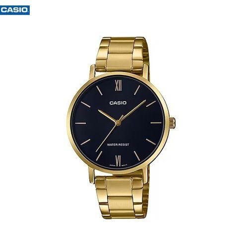 Montre pour femme bracelet metal plaqué or-fond de cadran noir-ltp-vt01g-1budf