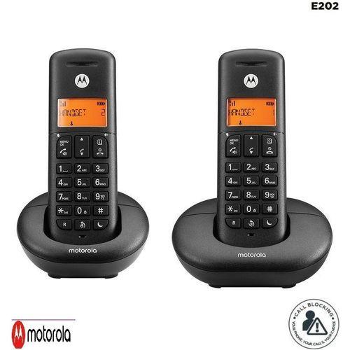 Téléphone numérique sans fil Duo E202 avec Blocage des appels intempestifs-Noir