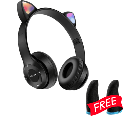Casque Sans Fil P47M Cat Ear +Manchon De Doigt free fire Gratuit