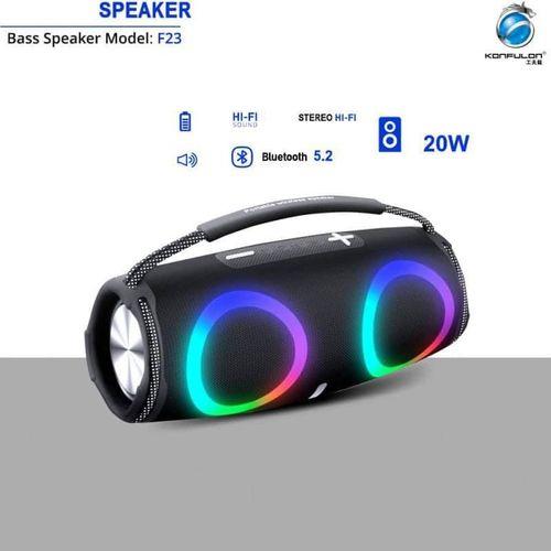 Haut Parleur F23 sans Fil Haute Puissance Portable 20 W avec Interconnexion TWS Lumière Ambiante Colorée