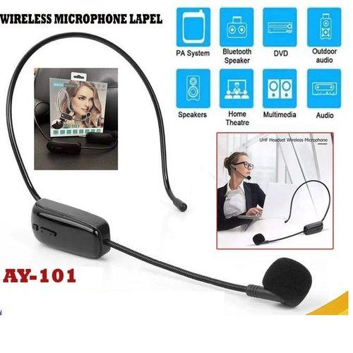 Wireless Casque Micro sans Fil UHF Portable AY-101 Micro Casque Professionnel avec Portée de 30 m