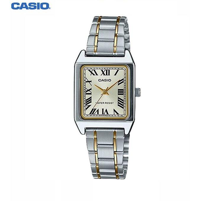 Casio Montre habillée à quartz femme, analogique et acier inoxydable -ltp-v007sg-9budf